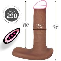 Leten Teléscopico Eléctrico Vibrador con Calor Silicona Realista Juguete Intimo para Mujeres - details 10