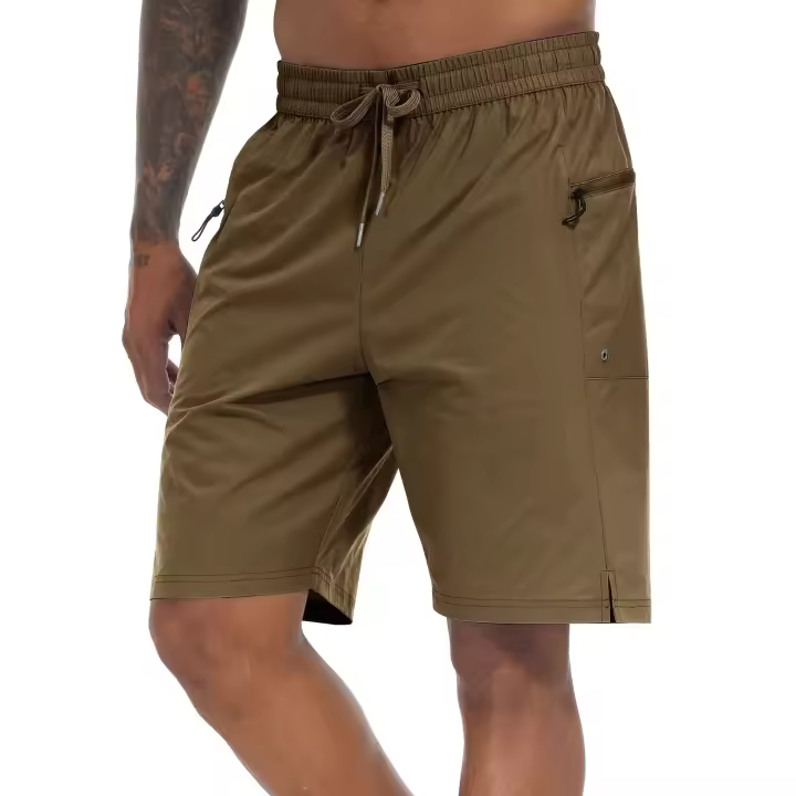 Bañador corto de secado rápido para hombre con pantalones cortos con forro de malla y bolsillos con cremallera - 1