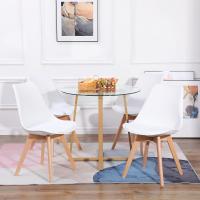 Juego de Mesa de Comedor y Sillas, 1 Mesa Redonda de 80 cm + 4 Sillas Blancas, de Diseño Nórdico - details 97