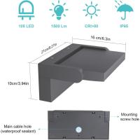 Lámpara LED de Pared de 24W para Exterior Interior IP65, Luz de Pared Ajustable, Moderno Apliques de Pared Aluminio para Entrada Jardines Pasillo Sala, Blanco Cálido 2700K-3000K, Bronce - details 35