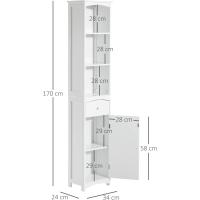 Columna Multiusos Estantes y 1 Cajón 34x24x170 cm Blanco - details 2