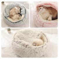 Cama de Mascota de Peluche Cálida Nido de Gato Redondo Acolchado Bolsa de Dormir Cómoda para Mascotas Pequeñas - details 6