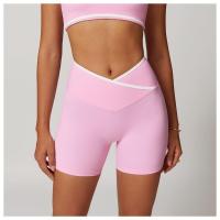 Pantalones cortos de Yoga cruzados de cintura alta, ajustados y Nude, pantalones deportivos de levantamiento de cadera de melocotón, pantalones de Fitness al aire libre para mujer - details 18