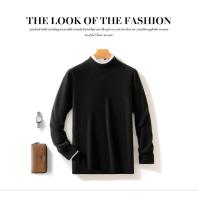Otoño/Invierno nuevo jersey de lana suéter camisa de cachemira camisa de parte inferior de punto suelta de manga larga con cuello semialto para hombre - details 24