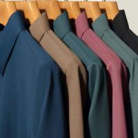 Polo de manga corta de Color sólido para hombre, Top elástico cómodo y transpirable, recién llegados, estilo informal de negocios - details 16