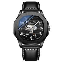 Reloj mecánico cuadrado hombre a prueba de agua luminoso totalmente automático calado reloj mecánico - details 0
