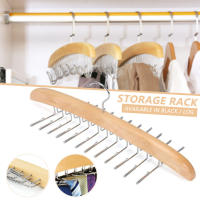 Colgador multifuncional de madera para chaleco, que ahorra espacio perchero, cinturones organizadores, corbatas, bufandas, soporte de almacenamiento para armario, 24 ganchos - details 8