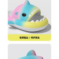 Arco iris cambio gradual niños tiburón zapatillas geniales lindo de dibujos animados antideslizante sandalias de bebé - details 11