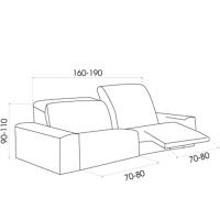 Sofá Relax 3 Plazas con 2 Patas Vega, Marfil. Funda para sofá reclinable. ajuste - details 4