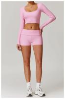 Shorts Deportivos de Cintura Alta y Adelgazados Mango de Melocotón para Yoga y Estiramiento - details 13