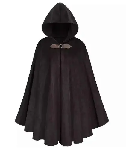 Capa con capucha de terciopelo, capa para disfraz de cosplay medieval - 1
