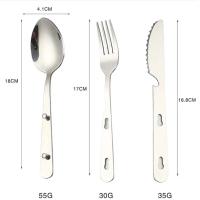 Juego de villa de acero inoxidable, cuchara, tenedor, cuchillo, villa, camping, cocina, exterior, ordenador portátil, 3 piezas por juego - details 0
