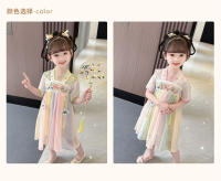 Hanfu colección de verano 2025 nuevo vestido chino antiguo súper inmortal para niñas pequeñas falda estilo Tang para niños - details 4