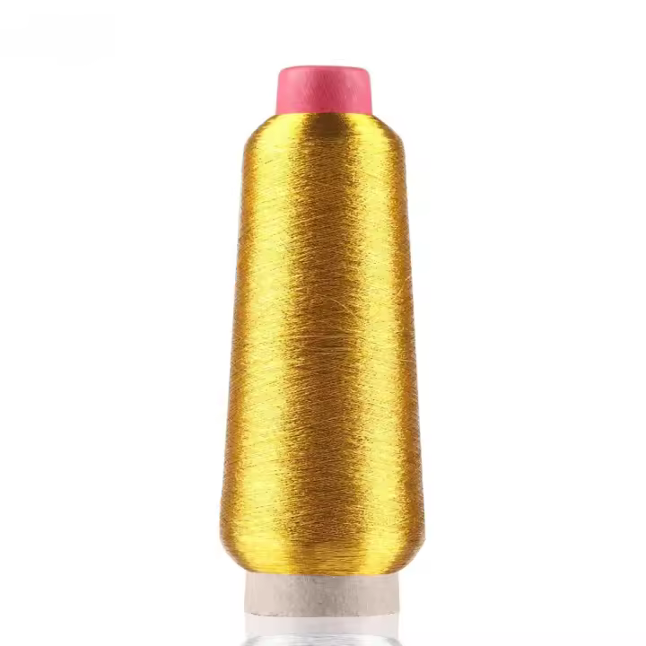 Hilo De Bordado De Encaje Dorado/Oro 3000M Hilo De Costura Textil Metálico Hilo Tejido Para Bordado De Computadora - 1