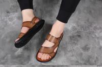 Sandalias de verano para hombre, cómodas sandalias de cuero con plataforma para exteriores, suela suave antideslizante, zapatos informales de trekking para verano, zapatos de playa para niño - details 20