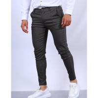 Nuevos pantalones formales informales con textura de Color sólido para hombre, pantalones ajustados cónicos populares para las cuatro estaciones - details 1
