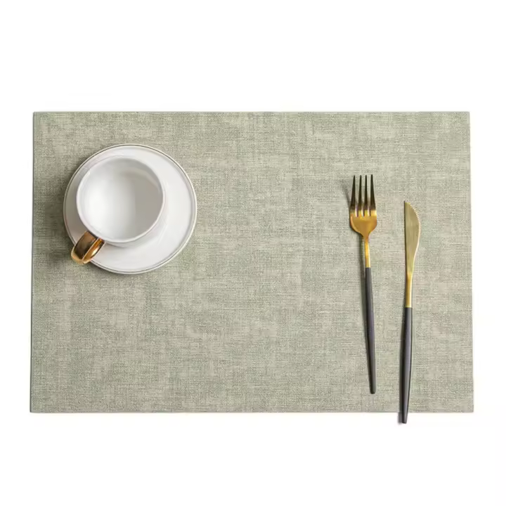 Mantel Individual de estilo nórdico fácil de limpiar, vajilla Rectangular de cuero PU, lavable, resistente al calor, 4 Uds. - 1