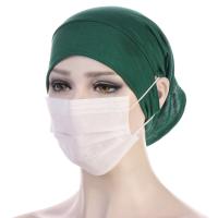 Pañuelo Islámico para Mujeres de Color Sólido Bandana Listo con Agujero para Oídos - details 8