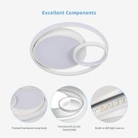 Goeco Lámpara de techo LED moderna blanca 50W Acrílico Redondo Luz fría Montaje semi-flush - details 1