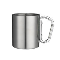 Taza portátil de acero inoxidable para acampar, taza con asa, mosquetón, escalada, mochilero, senderismo, 220Ml - details 9