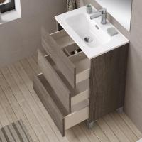 Baikal Conjunto suspendido a la Pared Fondo reducido, Lavabo y Espejo, Tres cajones, Medidas 50cm Nebraska - details 6