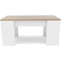 Centro elevable, Comedor o Auxiliar, Mayor Grosor y Estabilidad (Blanco Tapa Roble) - details 5