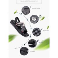 Sandalias de piel auténtica para hombre, chanclas de playa con amortiguación de aire, de diseñador, con hebilla, envueltas en el tobillo, de marca - details 5