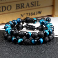 Pulsera de Piedra de Malaquita Verde Natural Encanto de Abalorios de Lava para Hombres y Mujeres - details 11