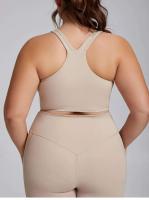 Sujetador deportivo curvo de yoga grande para mujer, body de gimnasio, trío súper elástico, conjunto de ropa deportiva, Oufit, 3XL - details 10