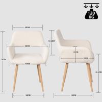 Juego de 2 Sillas de Comedor Vintage Retro Tapizadas en Gamuza con Reposabrazos y Patas Metálicas para Cocina/Salón - details 16