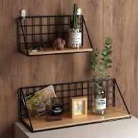 Estantes montados no perforados, perchas de madera para salón, cestas de iluminación para dormitorio, decoraciones de pared, organizadores - details 2