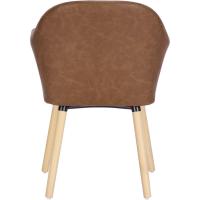 Silla de Comedor Estilo Vintage Juego de 1, Silla Cocina, Silla Nordica con Respaldo y Reposabrazos, Tela Pana, Estructura de Madera, Sillas para Tocador, Escritorio, Crema, EZS26cm-1 - details 26