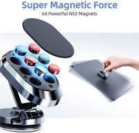 Soporte de Teléfono Magnético Giratorio 360 para Coche Inteligente con GPS y Almacenamiento Plegable Compatible con iPhone Samsung Xiaomi LG Tipo de Montaje en Tablero - details 4