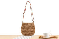 Bolsa de papel tejida pequeña para fotografía, bolsa cruzada versátil, estilo bosque, playa, vacaciones en la playa, nueva cuerda - details 3