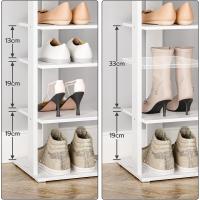 Zapatero, Estante Zapatero, Estantería para Zapatos, Mueble Zapatero de 8 Niveles, con 2 Ganchos, 50 x 28 x 113 cm, para Entrada, Dormitorio, Ahorra Espacio, Blanco - details 28