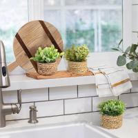 Plantas Artificiales de Eucalipto Pila de Césped Tejida de 11cm Material PE Decoración del Hogar - details 12