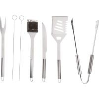 Juego de herramientas para parrilla de barbacoa, accesorios de parrilla de acero inoxidable con 7 utensilios y funda de transporte, incluye espátula, pinzas, cuchillo - details 1