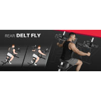 Prensa de pecho inclinada: Rear Delt Fly Reverse PEC Deck hine Butterfly para entrenamiento de gimnasio en casa Equipo de hombro sentado Fiess - details 2