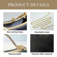 Elegante Bolso de Terciopelo Negro con Diamantes Falsos Bolso de Mesa de Banquete para Mujeres - details 2