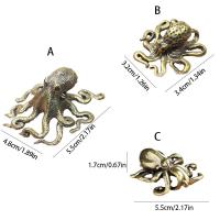 Escultura de pulpo de latón, figuritas de animales innovadoras y creativas, modelo de pulpo exquisito simulado, adorno para oficina - details 0