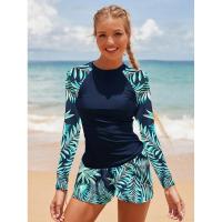 Conjunto de tankini para mujer, manga larga, ropa de playa para deportes de surf, traje de baño de dos piezas con pantalones cortos, 2025 - details 1