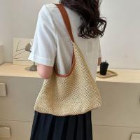 Bolso de paja tejido hecho a mano Simple, bolso de mano de estilo bohemio, bolso de rafia, bolsos de playa de gran capacidad para verano - details 28