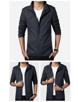 Spring Men's Trech Coats Casual Man Slim Fit Stand Collar Business Jackets Men Waterproof Windbreaker Camping Jackets Clothing - details 4