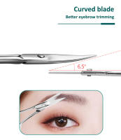 Tijeras profesionales de acero inoxidable para cejas, recortador de precisión, herramienta para quitar el vello de las pestañas y la nariz - details 5