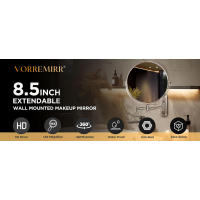 Ampliación montada en la pared 15x para pared, espejo de maquillaje de 8,5 pulgadas con 3 colores de doble cara 360 °   Baño Extensible Giratorio - details 0