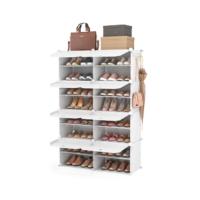 Zapatero Mueble Plástico, 8 Niveles, 32 Pares de Zapateros, Organizador Portátil, Zapatero Que Ahorra Espacio, para Armario, Entrada, Dormitorio, Pasillo (Blanco, 2 x 8) - details 7