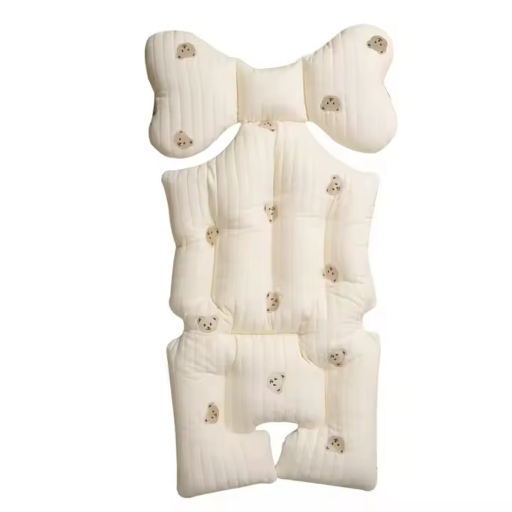 Forro cojín para asiento de bebé, asiento de coche con bordado de oso, alfombrilla para coche, accesorios para cochecito, cojín para cochecito de bebé, colchón con carrito - 1