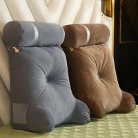 Almohada de respaldo de terciopelo con brazos para sentarse en la cama, cojín para descansar, cuña grande para niños y adultos - details 5
