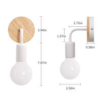Mini aplique de pared moderno, accesorio de luz Industrial clásico con Base de madera para dormitorio, baño y pasillo, sin bombilla - details 10