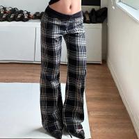 Otoño Invierno mujer pierna recta a cuadros pantalones de cintura femenina Haruku ropa cómoda - details 4